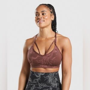 Gymshark GS Power Sports Bra in Cherry Brown (Small)